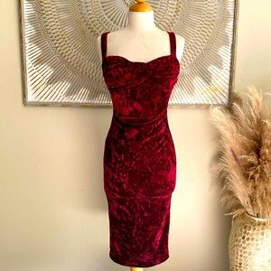 NWT Tatyana Bettie Page Crushed Velvet Pencil Wiggle Dress